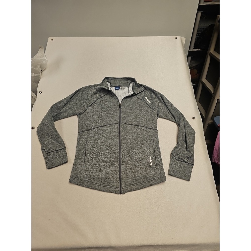 Reebok Warrior Dash Womens Gray Full Zip Athletic Jacket Medium Viking Logo M